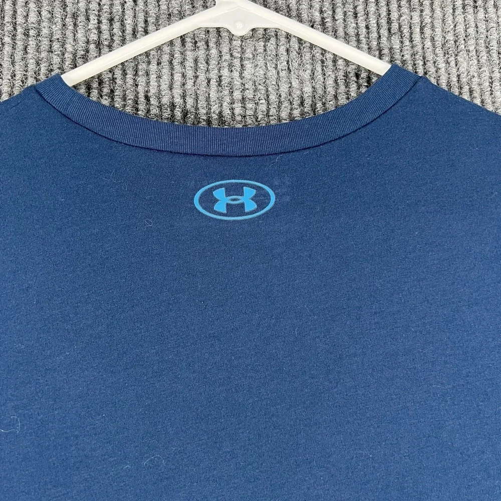 Under Armour Project Rock Shirt Youth Boys XL Extra Large Blue Short‎ Sleeve